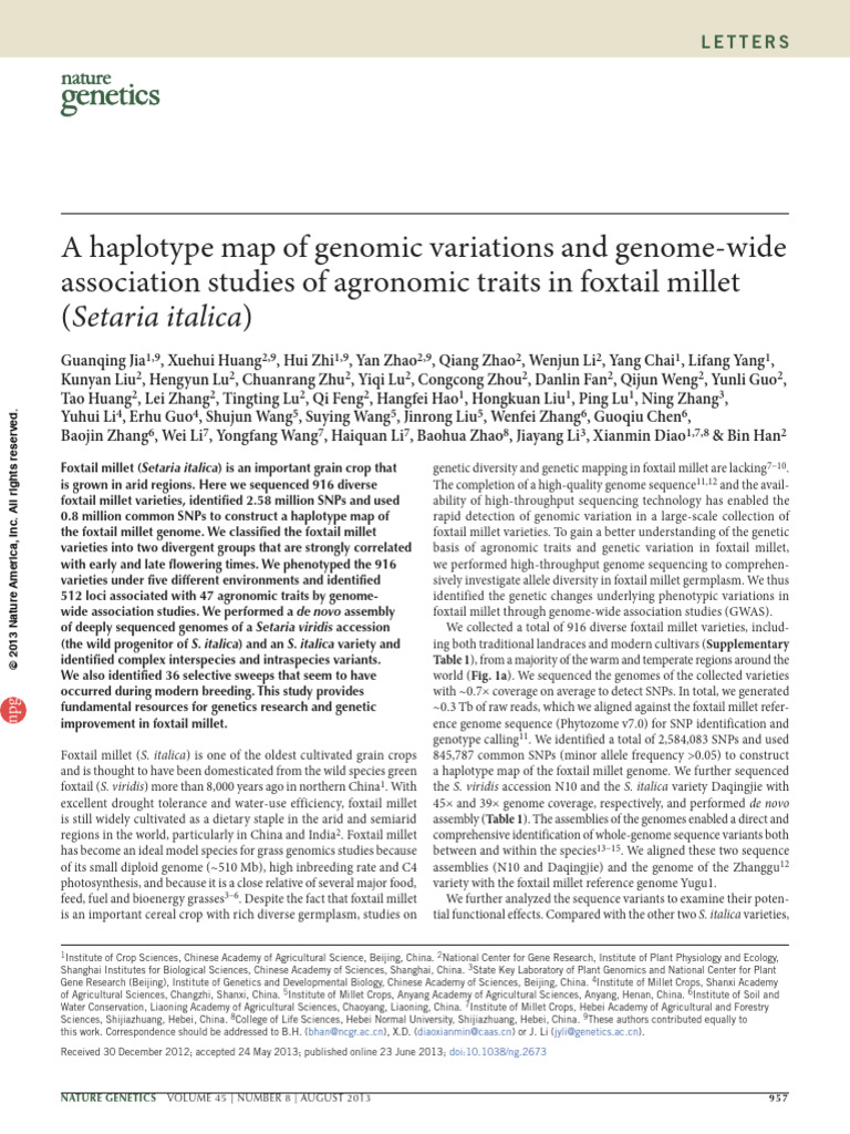 A Haplotype Map of Genomic Variations and Genome-Wide Association ...