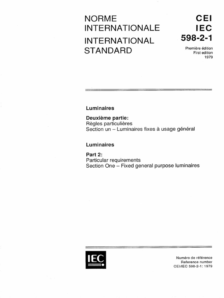 IEC 60598-2-1-1979 Scan | PDF | Commission électrotechnique ...