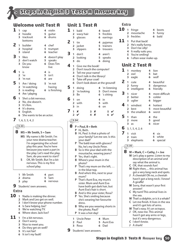Steps3tests Answerkey | PDF