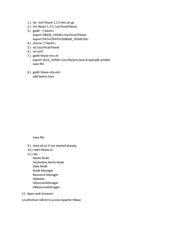 Apache HBase Installation Guide | PDF