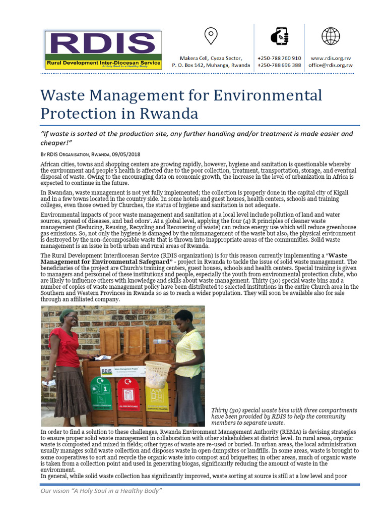 Waste Management Initiatives in Rwanda | PDF | Waste Management | Waste