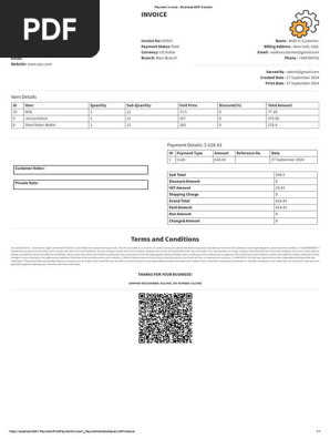 Payment Invoice - Business ERP Solution