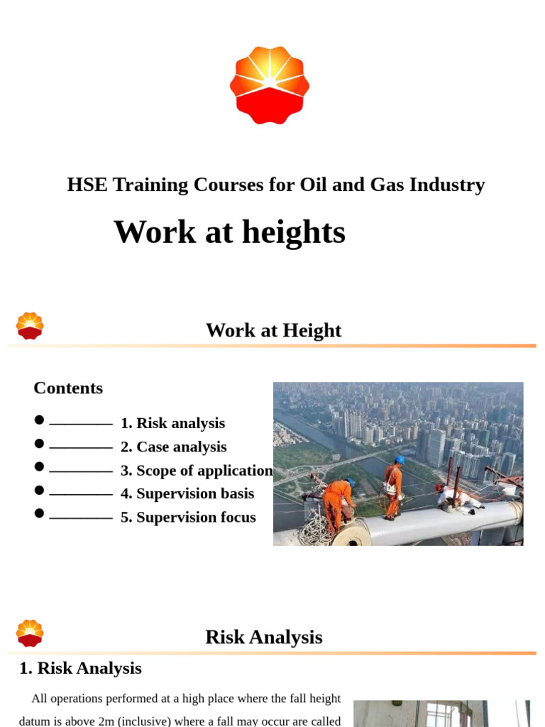 HSE Training: Work at Heights Safety | PDF | Risk | Blood Pressure