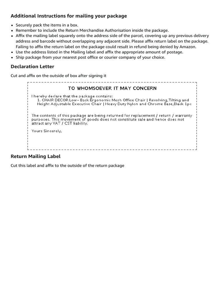 Online return center pdf