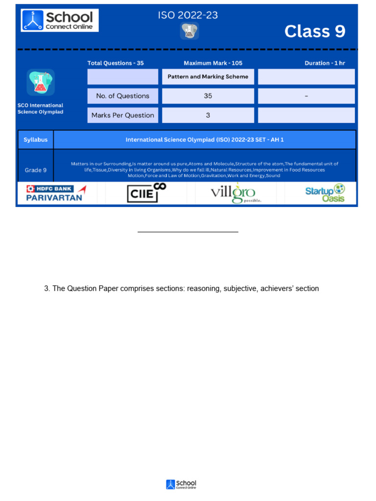 34ded Class 9 Science Olympiad Sample Questions | PDF | Latent Heat | Water