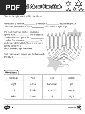 chanukah fill in the blanks