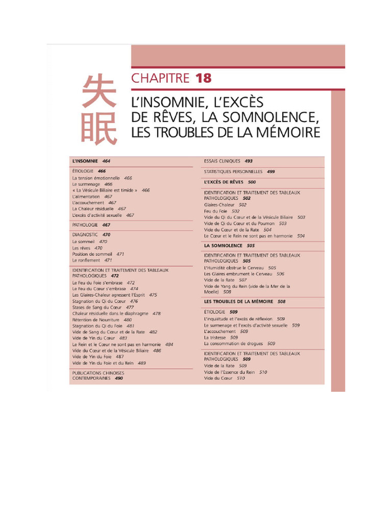 Les Troubles Du Sommeil Selon Maciocia | PDF
