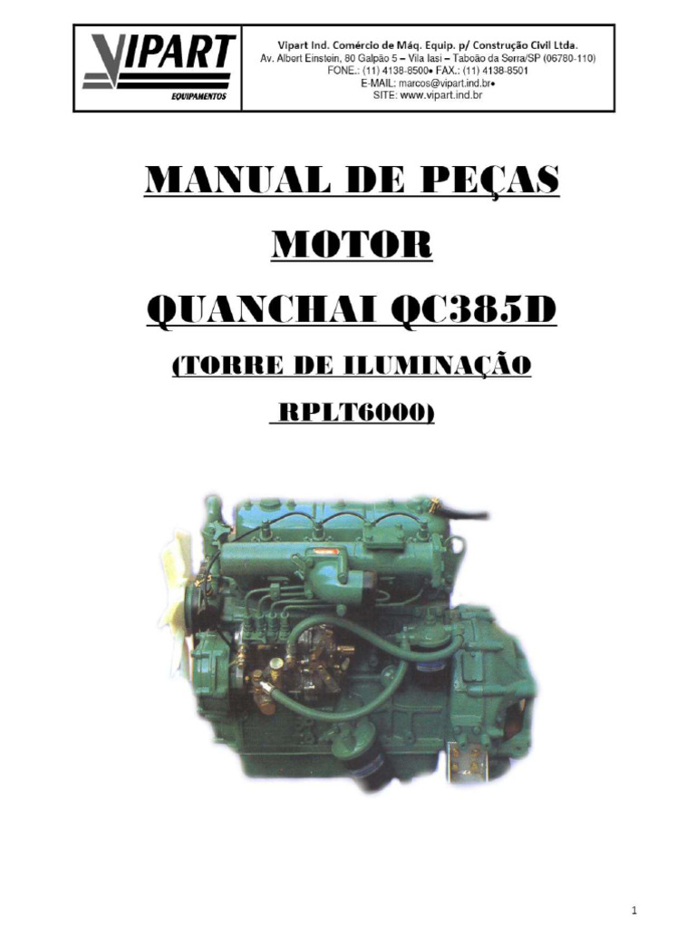 Manual Motor Quanchai D385 | PDF
