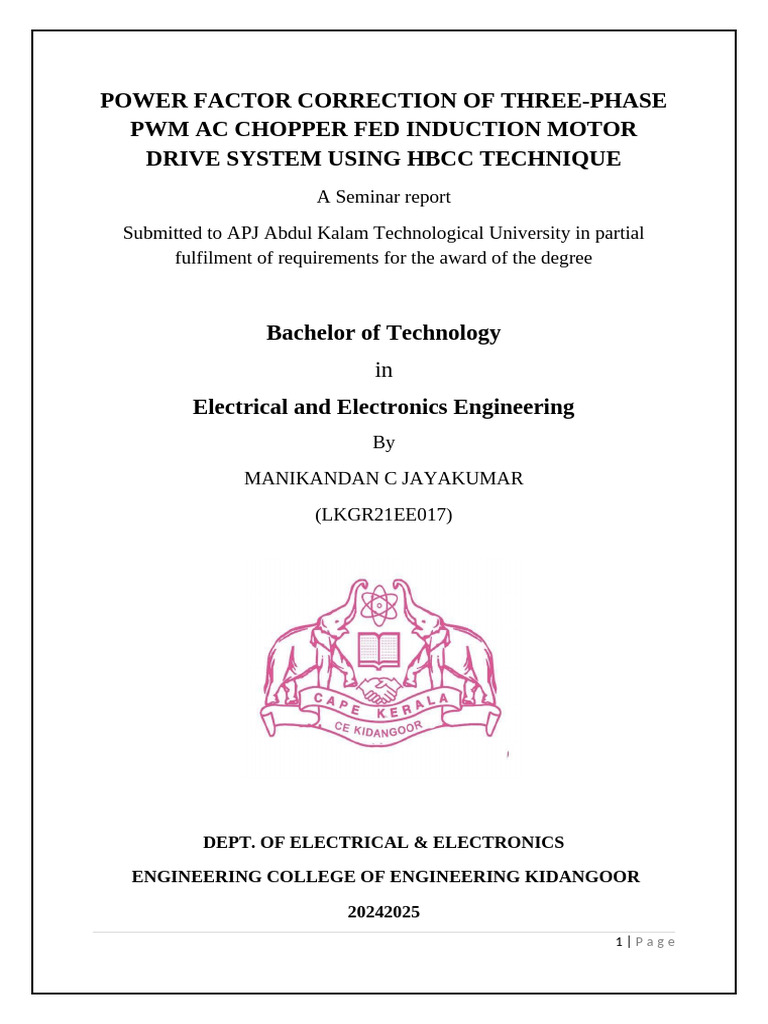 Power Factor Correction in PWM Induction Motors | PDF | Capacitor ...