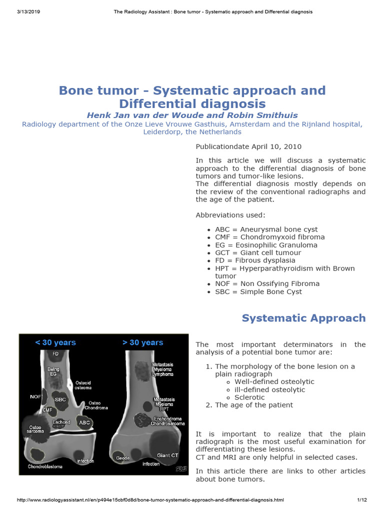 The Radiology Assistant - Bone Tumor - Systematic Approach and ...