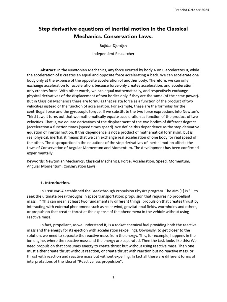 Classical Mechanics & Inertial Motion | PDF | Force | Classical Mechanics