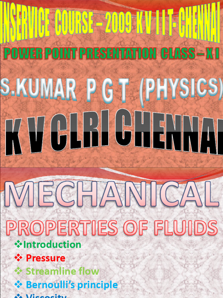 Mechanical Properties of Fluids - 2003 | PDF | Pressure | Surface Tension