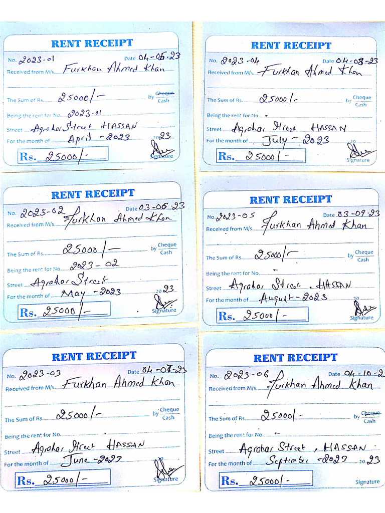 Rent Receipt 1 | PDF