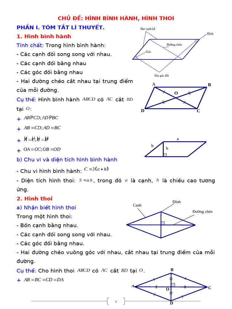 Hinh Binh Hanh Hinh Thoi | PDF