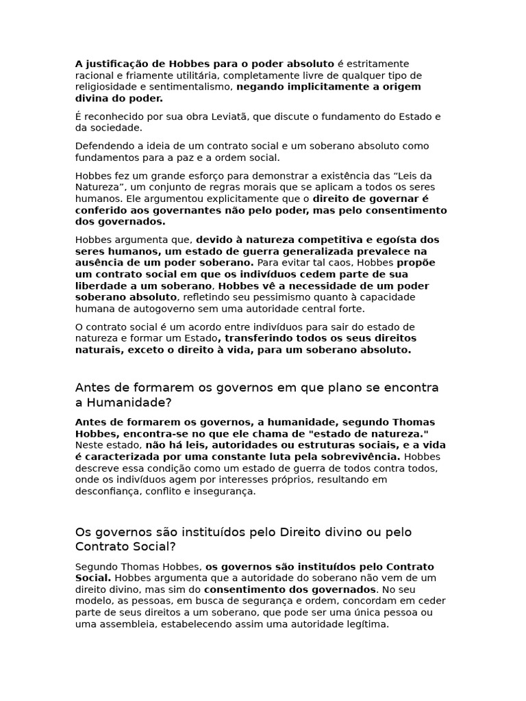 Hobbes vs Locke resumos PDF Contrato social John Locke Hobbes vs Locke resumos PDF Contrato social John Locke