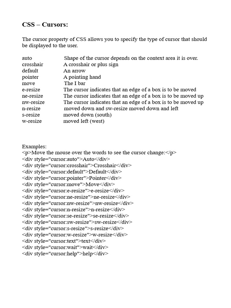 Advanced CSS Part 2 | PDF | Cursor (User Interface) | Software