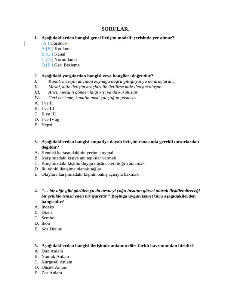 Sorular 2 | PDF