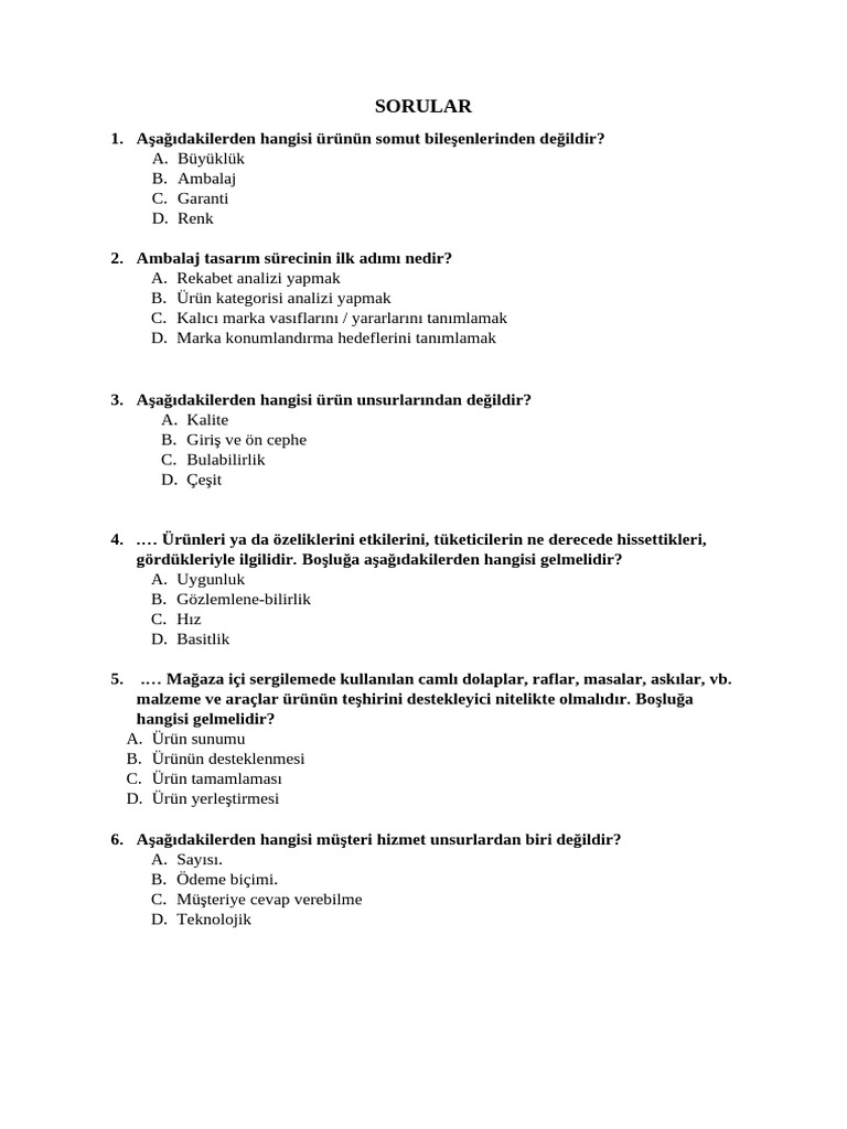 Sorular | PDF