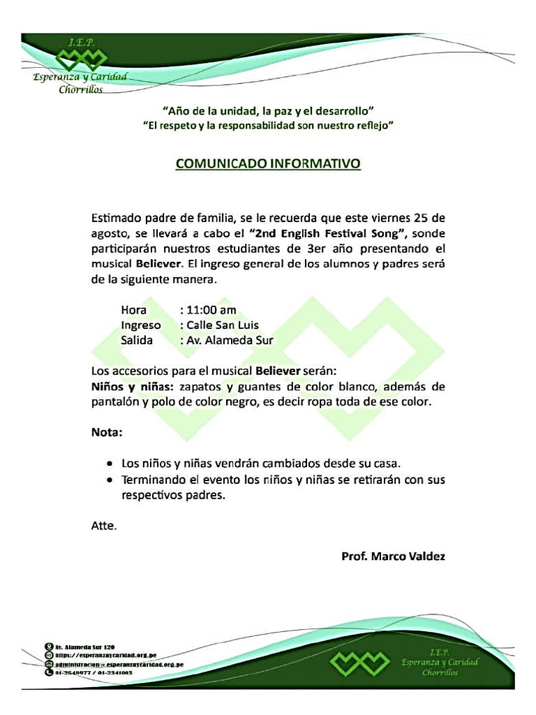 Comunicado 1 | PDF