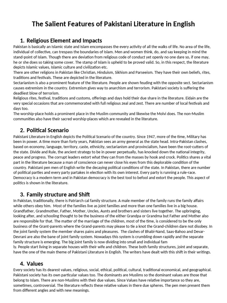 Key Themes in Pakistani English Literature | PDF | Social Science ...