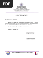 Certification of Services Rendered | PDF | Finance & Money Management