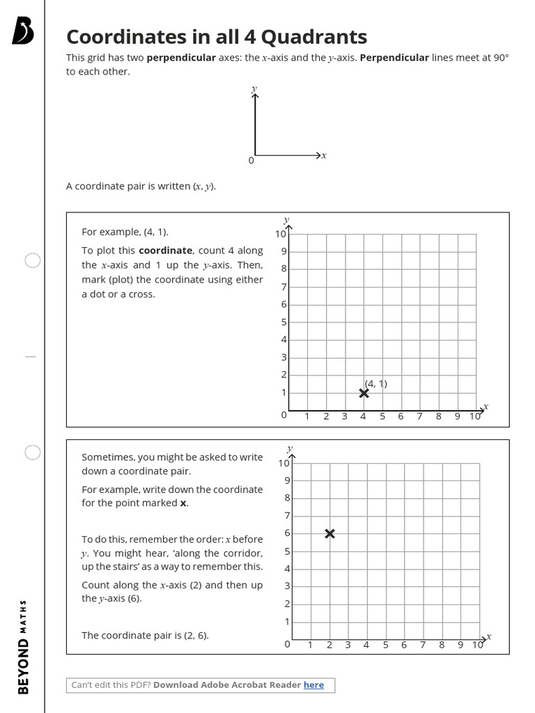 Working With The Cartesian | PDF | Cartesian Coordinate System | Line ...