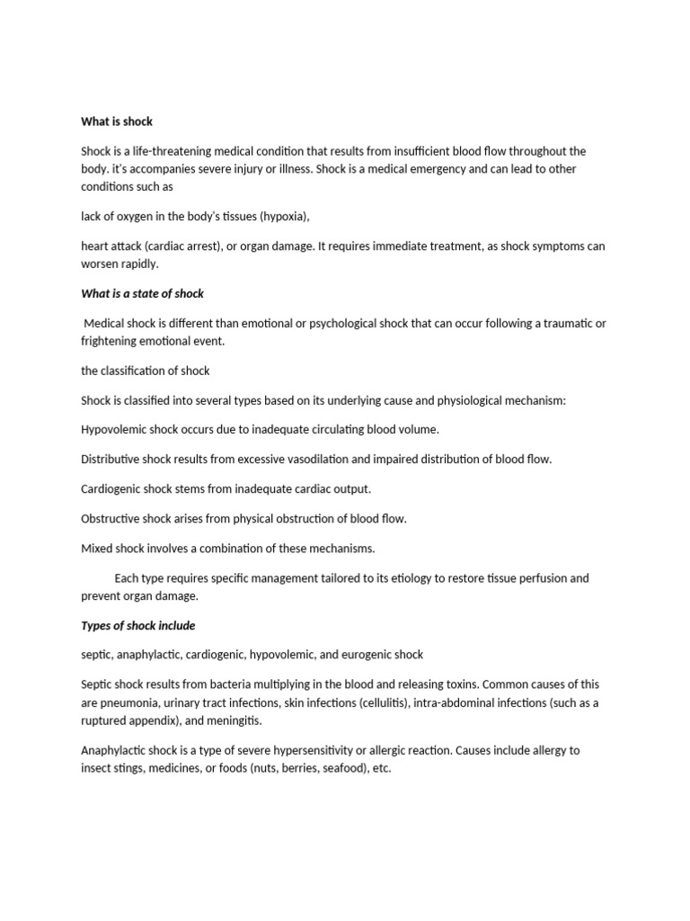 What Is Shock-WPS Office | PDF | Shock (Circulatory) | Sepsis