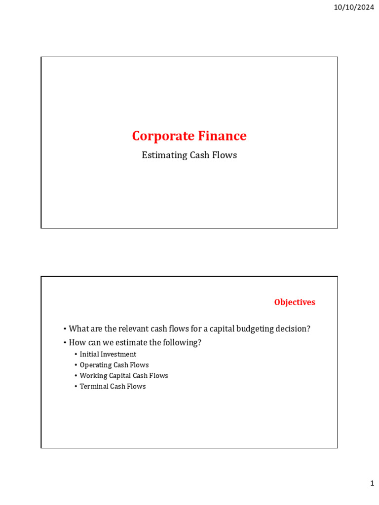 Estimating Cash Flows in Capital Budgeting | PDF | Book Value ...
