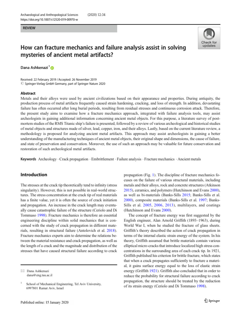 Fracture Mechanics in Ancient Metal Analysis | PDF | Fracture | Ductility
