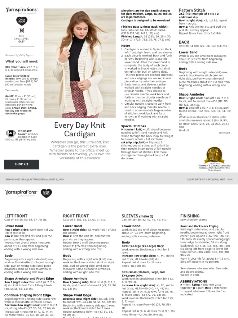 RHK0129 015118M | PDF | Knitting | Basic Knitted Fabrics
