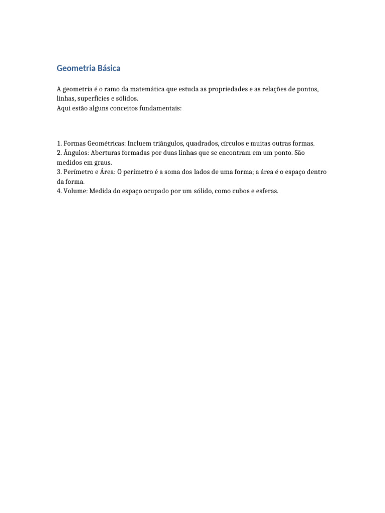 Fundamentos da Geometria Básica | PDF