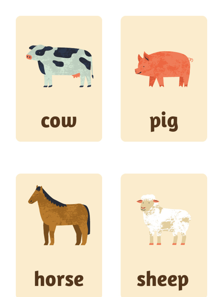 Farm Animals Flashcards | PDF