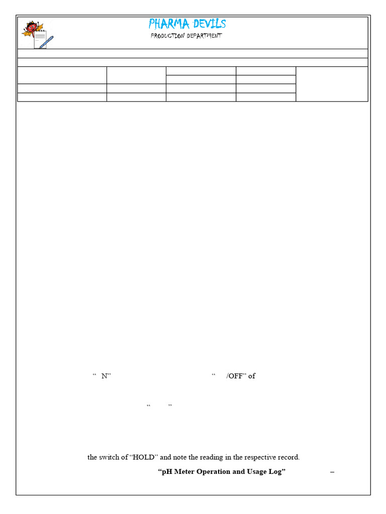 pH Meter Operation and Calibration SOP | PDF | Ph | Calibration