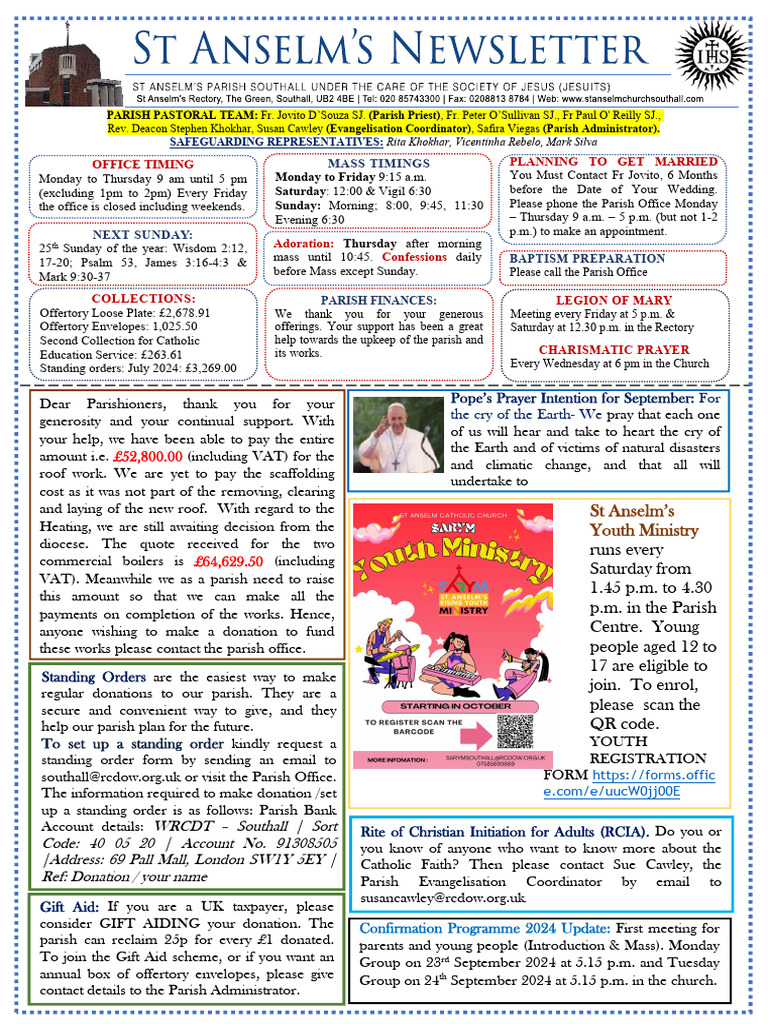 Newsletter 15th September 2024 | PDF | Christian Denominational ...