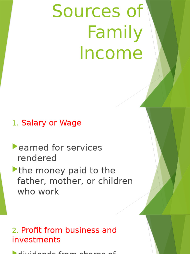 Family Income Sources Guide | PDF