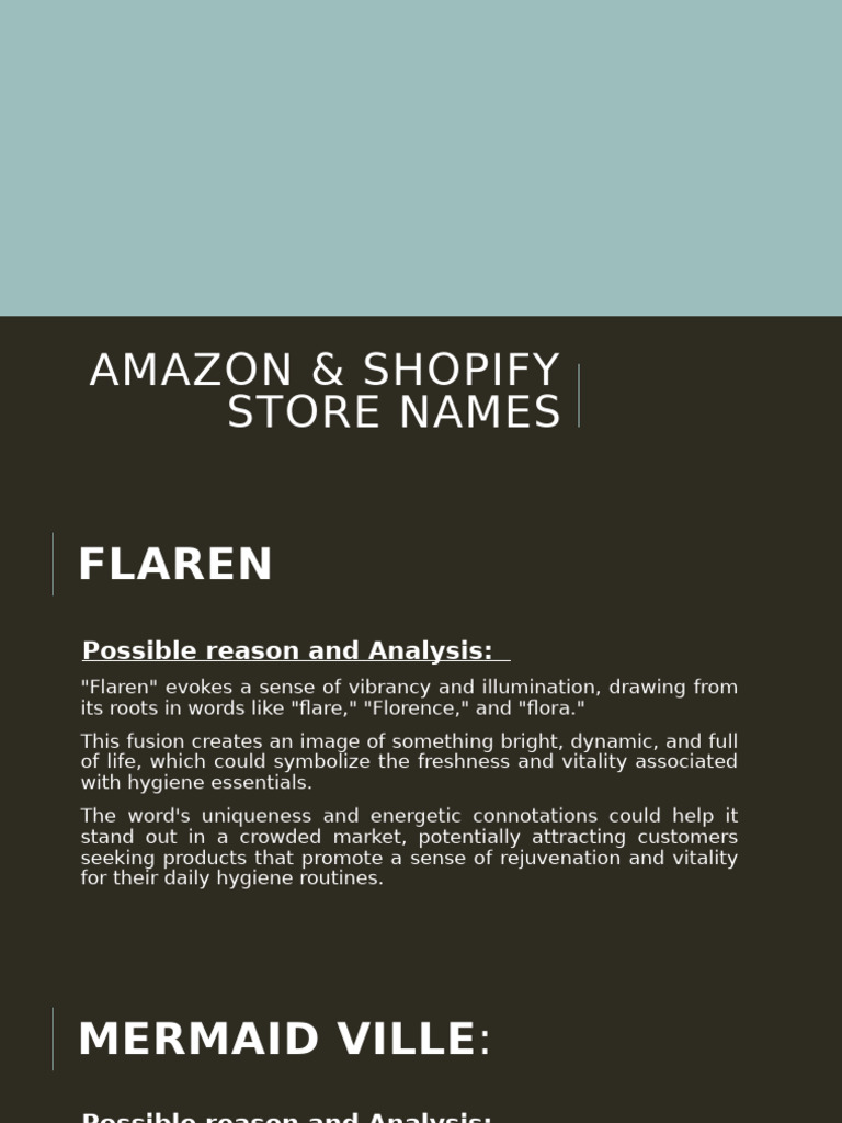 Amazon%20 %20Shopify%20Store%20Names | PDF | Brand