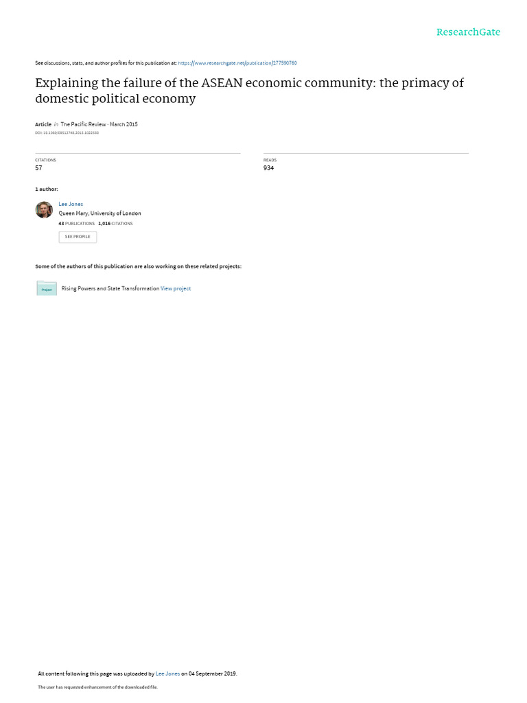 ASEAN Economic Community Failures Explained | PDF | Asean Free Trade ...
