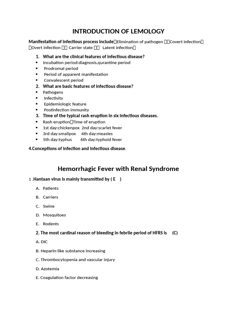 Understanding Lemo in Infectious Diseases | PDF | Malaria | Medical ...