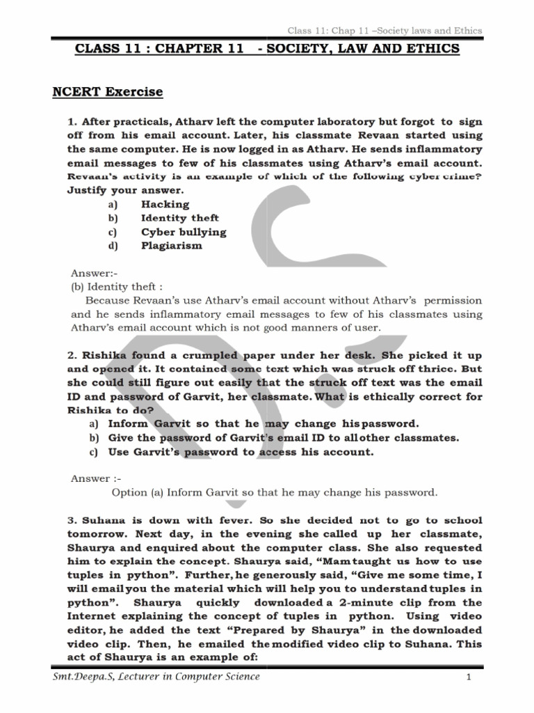 Class 11 Chap 11 Ncert Solutions Pdf