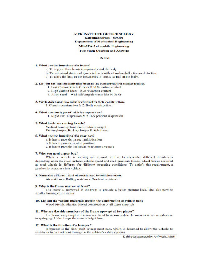 AE Part A QA | PDF