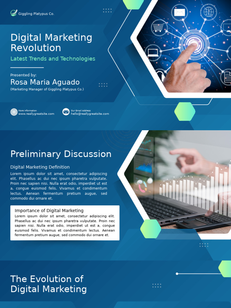 Blue and White Modern Digital Marketing Revolution Presentation ...