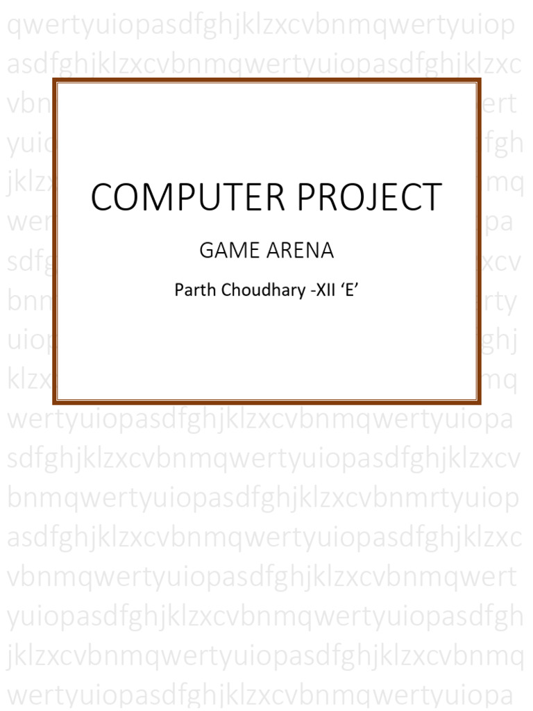 Game Arena: Python Project Overview | PDF | Python (Programming ...