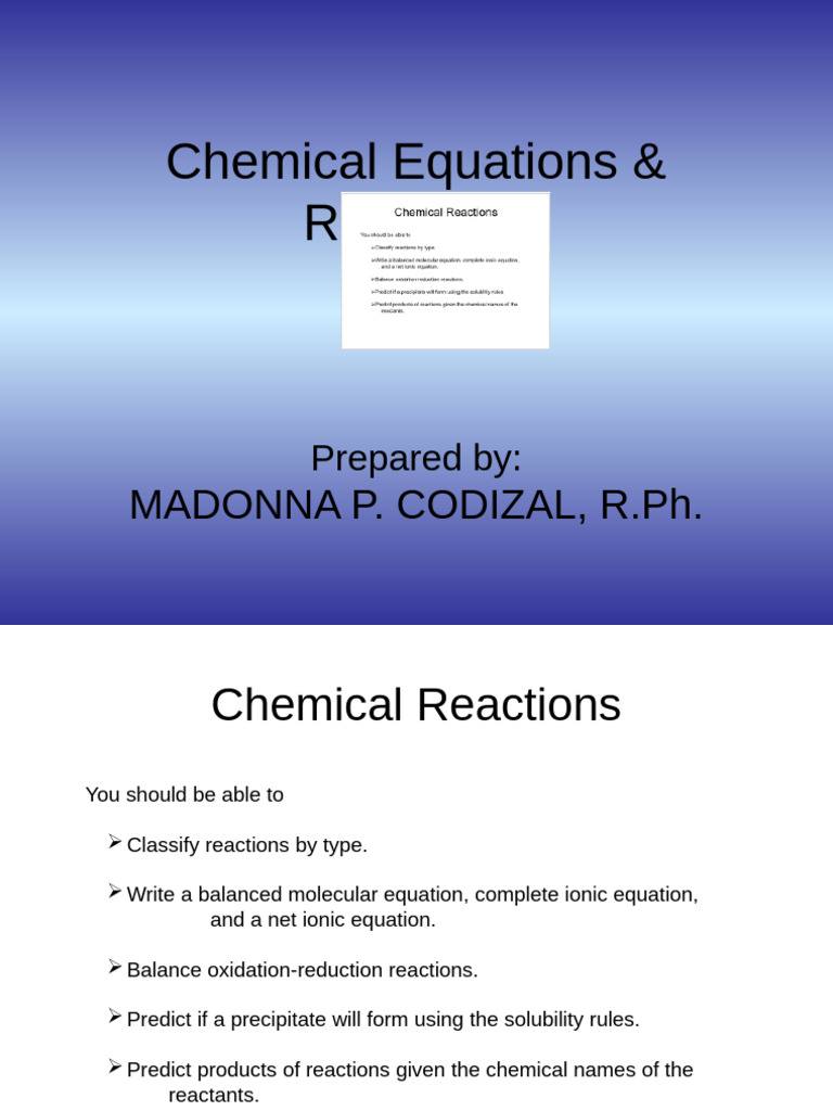 Understanding Chemical Equations | PDF | Chemical Reactions | Hydroxide