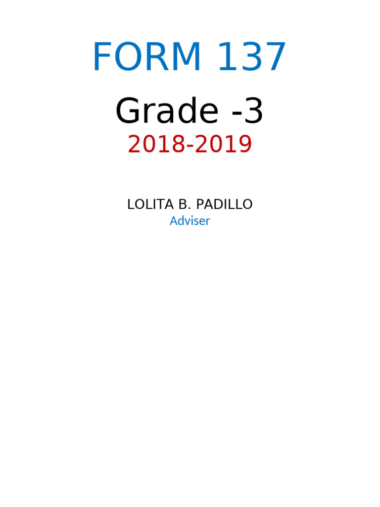 Form 137 | PDF
