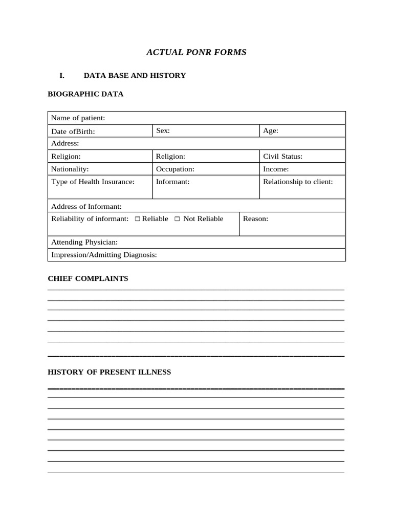 Ponr Form | PDF | Respiratory Diseases | Physical Examination