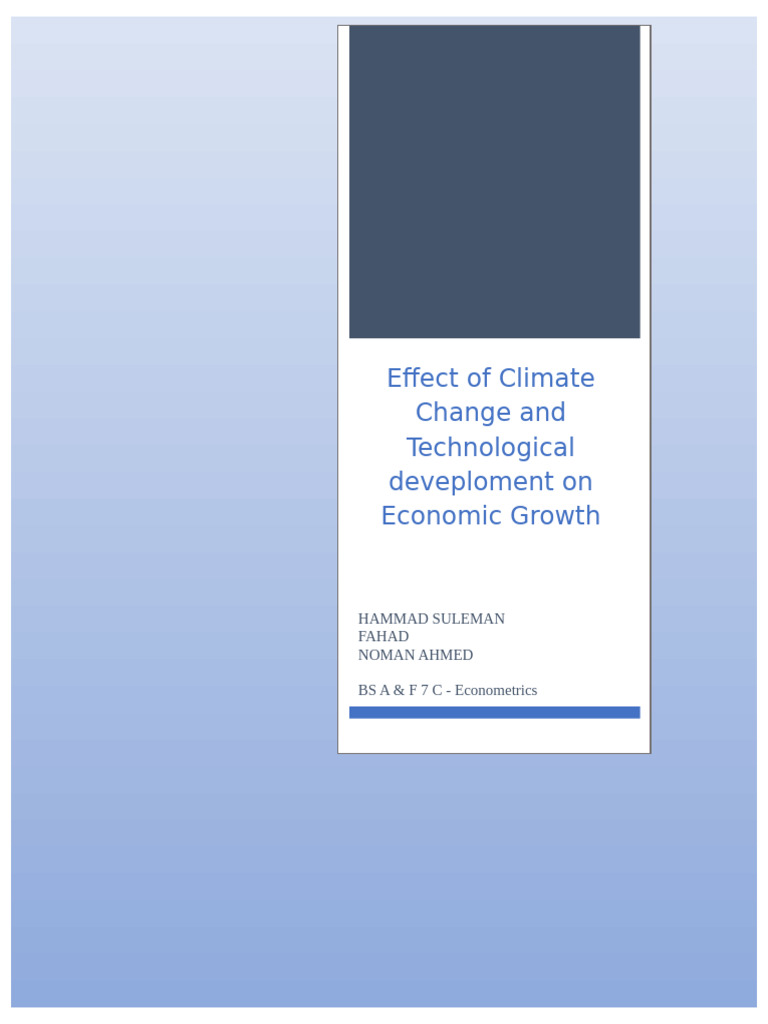 Effect of Climate Change and Technological Dev On Economic Growth | PDF ...