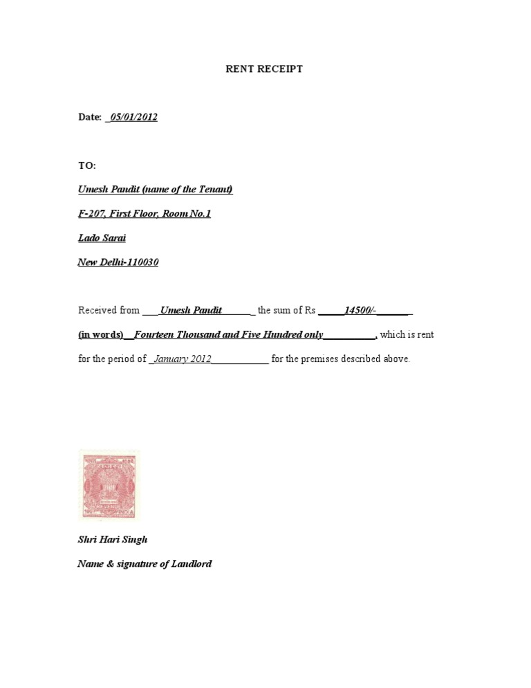 rent-receipt-with-revenue-stamp-india-2011