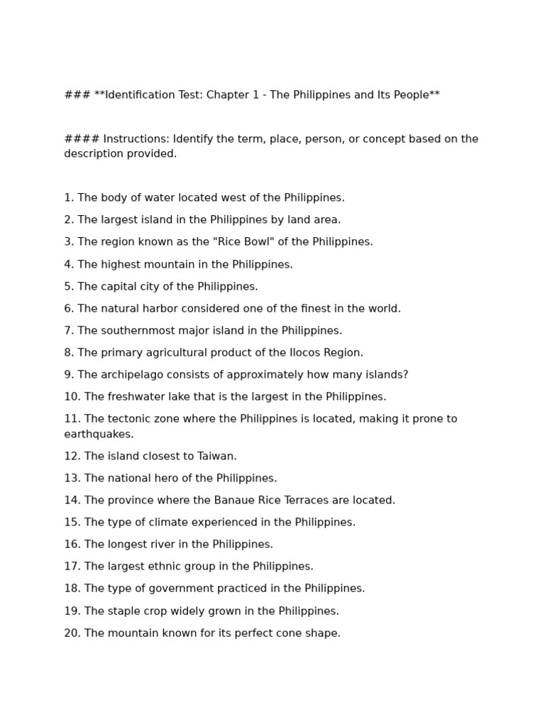 Identification Reviewer | PDF | Luzon | Philippines