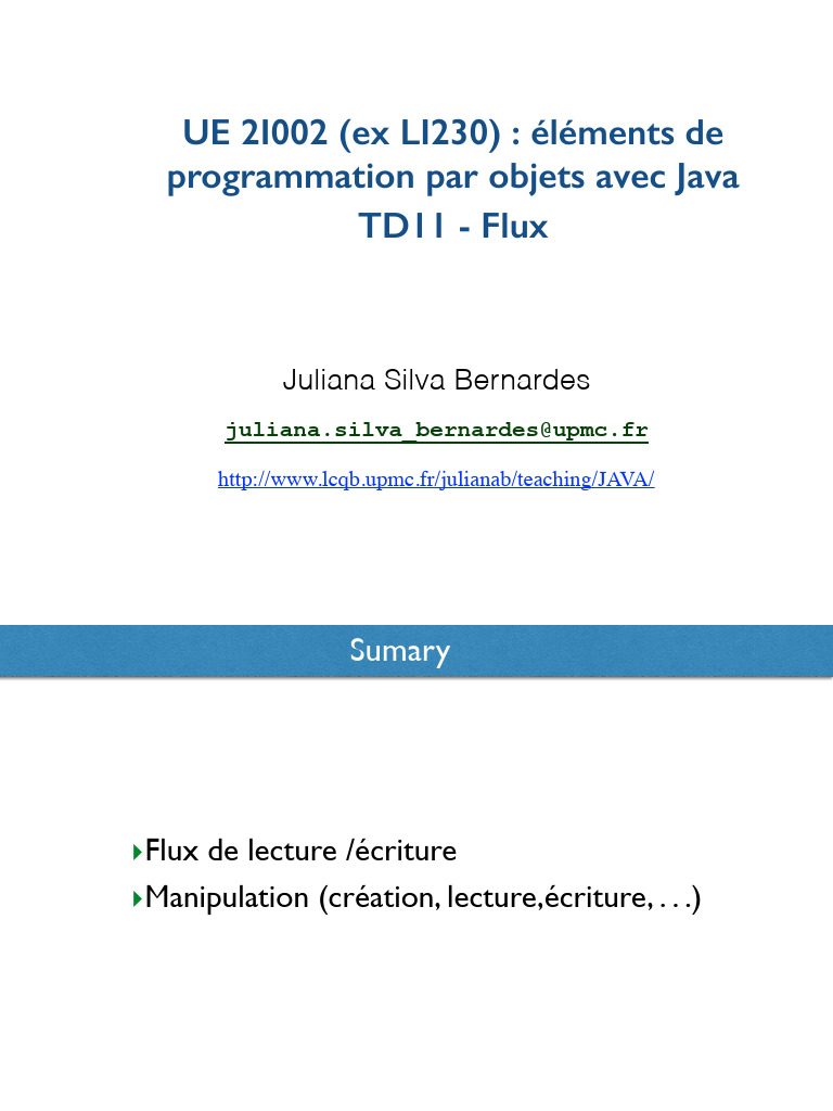 Manipulation des flux en Java | PDF | Fichier informatique | Informatique