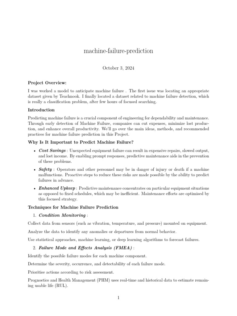 Machine Failure Prediction | PDF | Machine Learning | Applied Mathematics